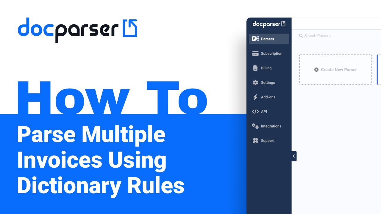 Docparser Academy:  How to Parse Multiple Invoices Using Dictionary Rules
