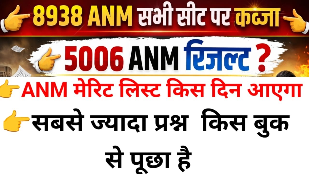8938 ANM SELECTION/5006ANM RESULT/ANM SYLLABUS/ANM ONLINE CLASS