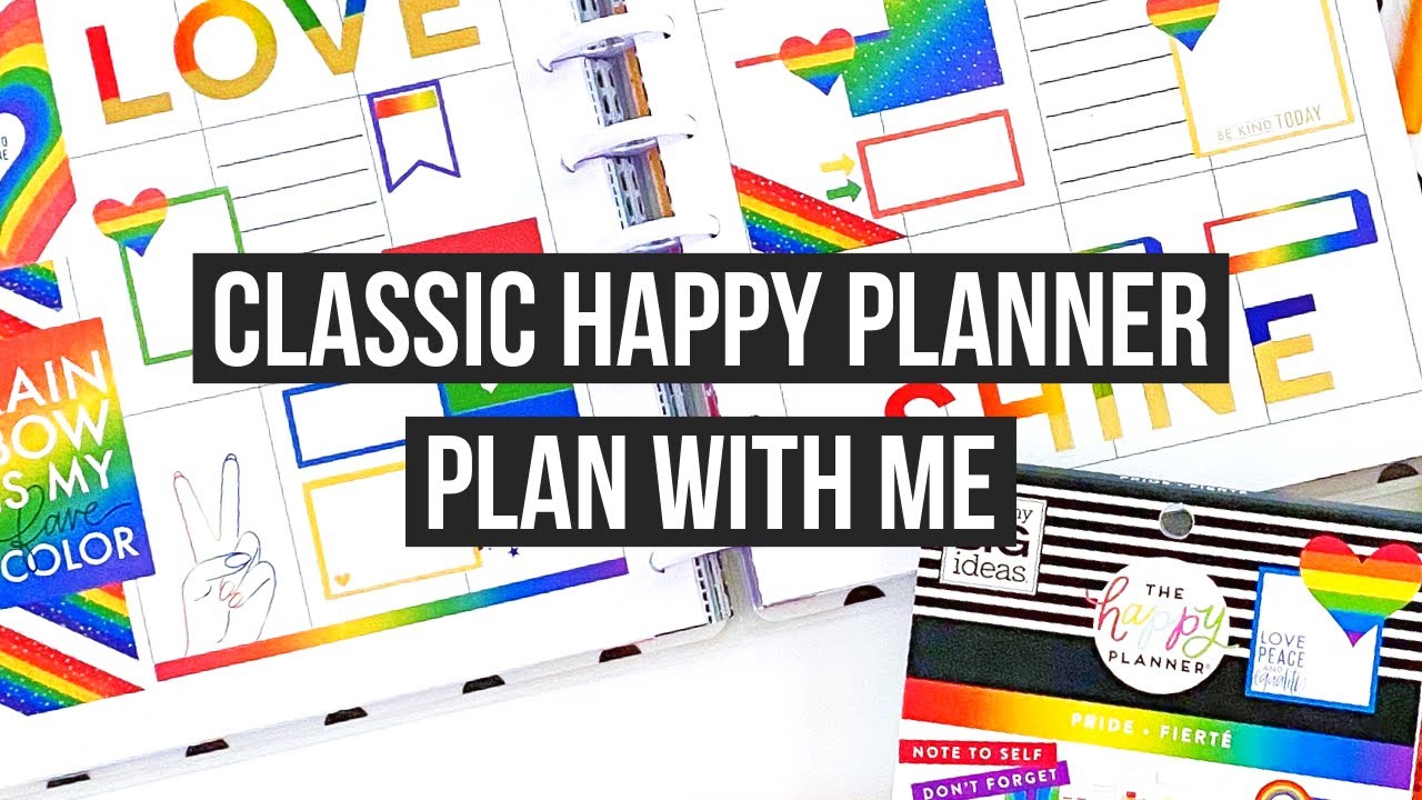 Plan With Me | Pride Month Spread in my Classic Vertical Happy Planner | Rainbow