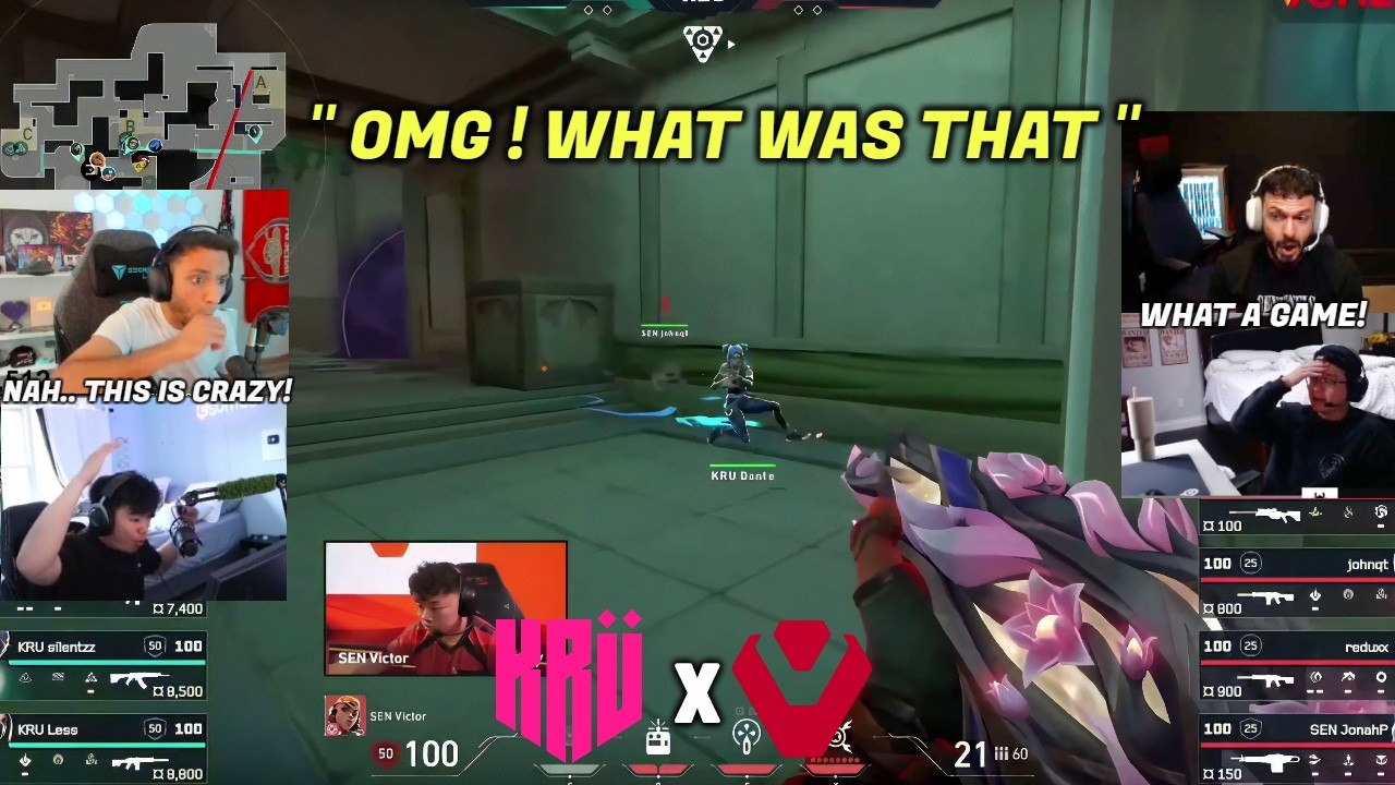 FNS, Shanks, S0m & Tarik Reacts to SEN vs KRU CRAZY Moments in VCT Stage 1