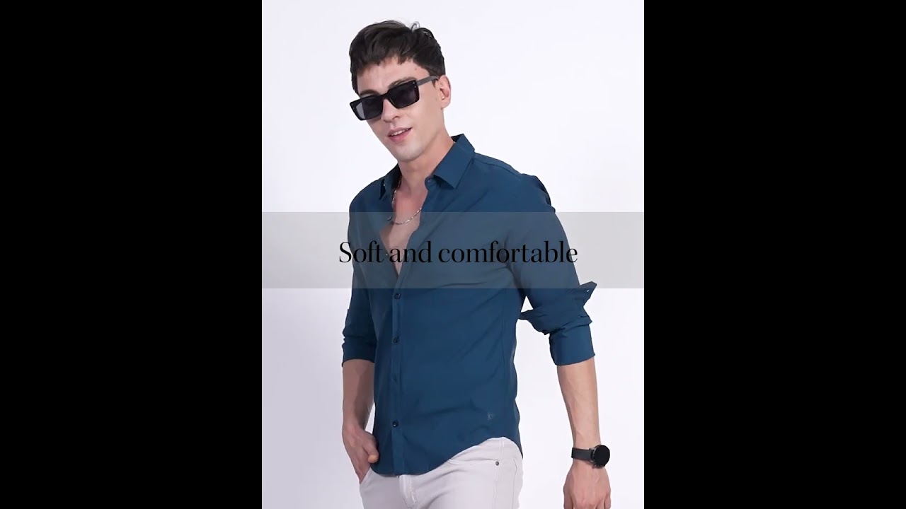 Men Solid Casual Dark Blue Shirt