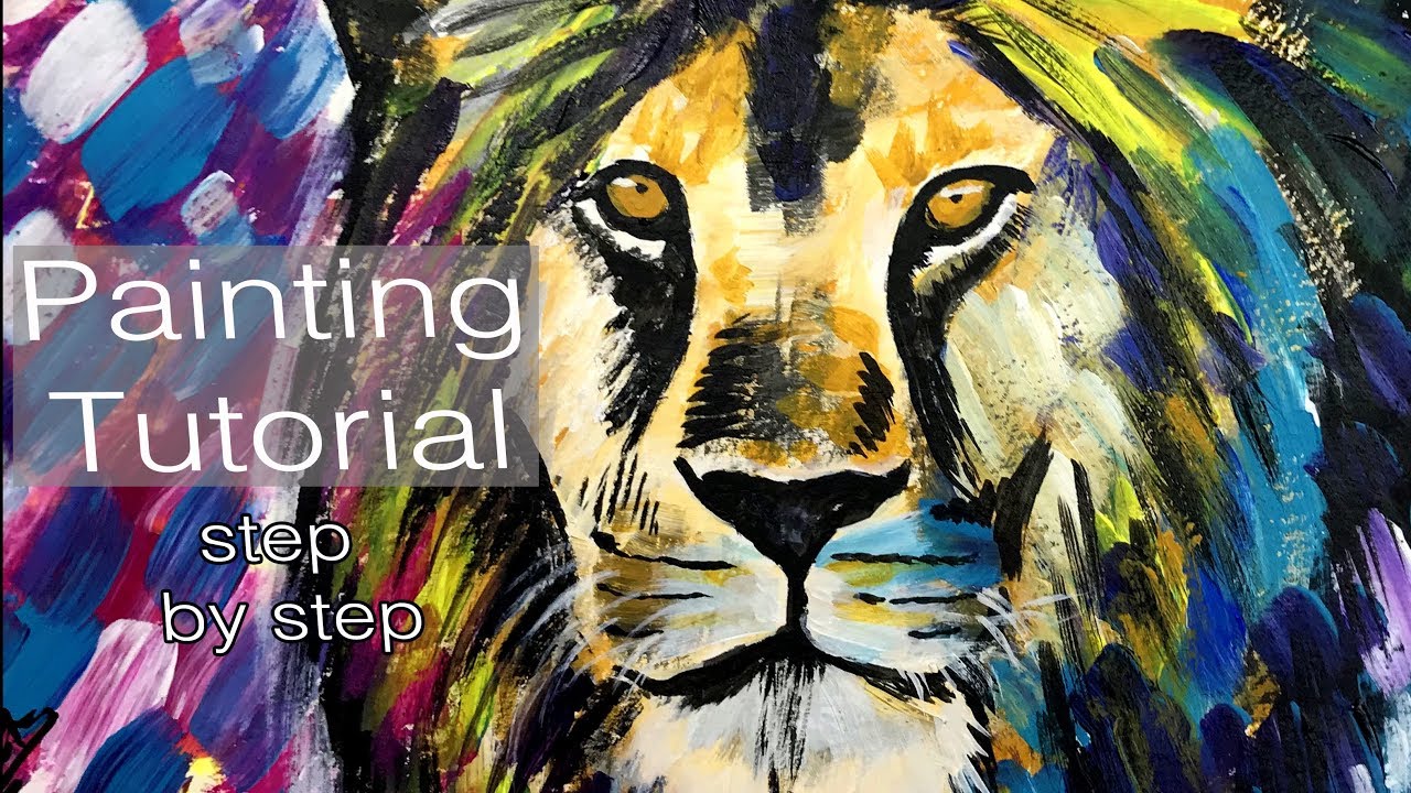 How to paint a LION. Painting Tutorial Step by Step