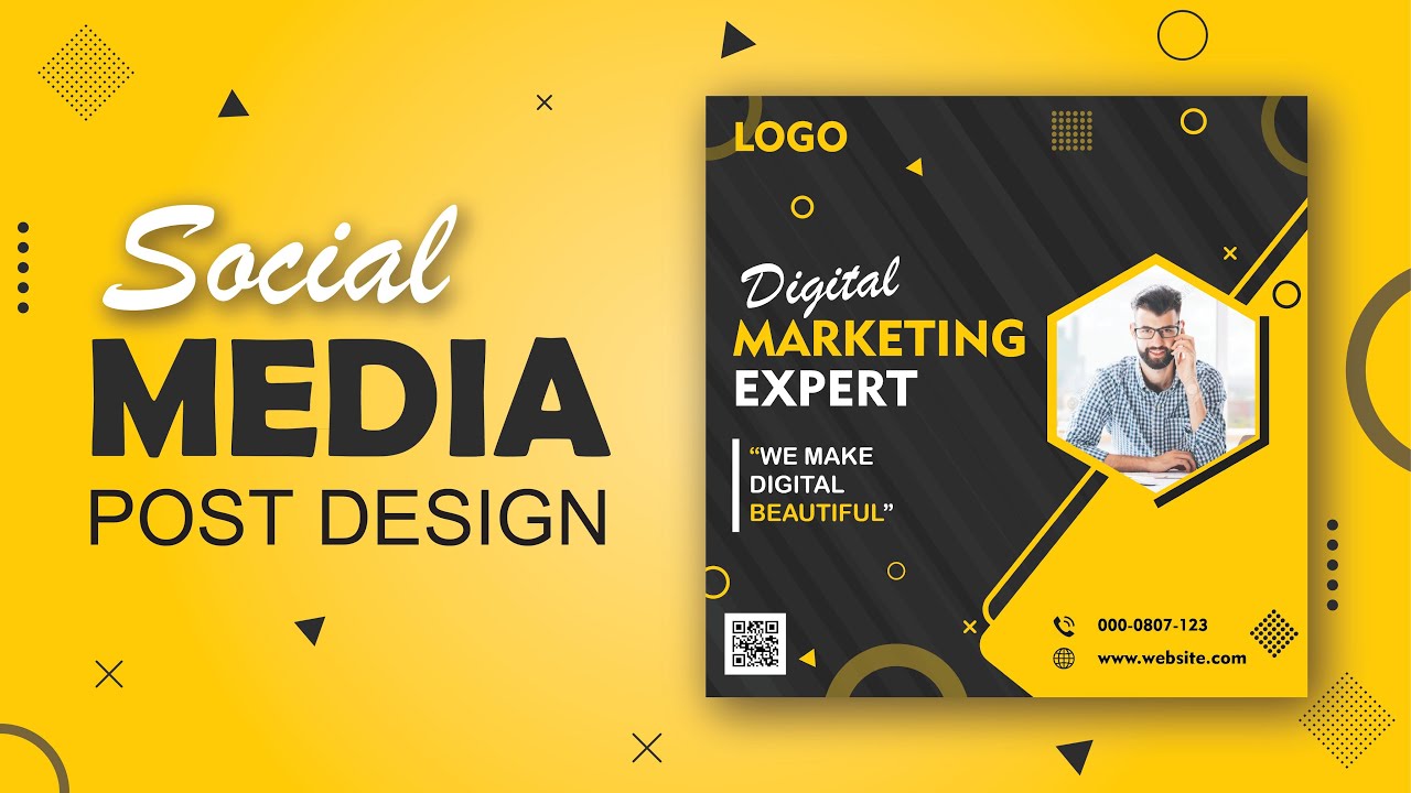 Social Media Post Design | Adobe Illustrator Tutorial  | Graphic Designing