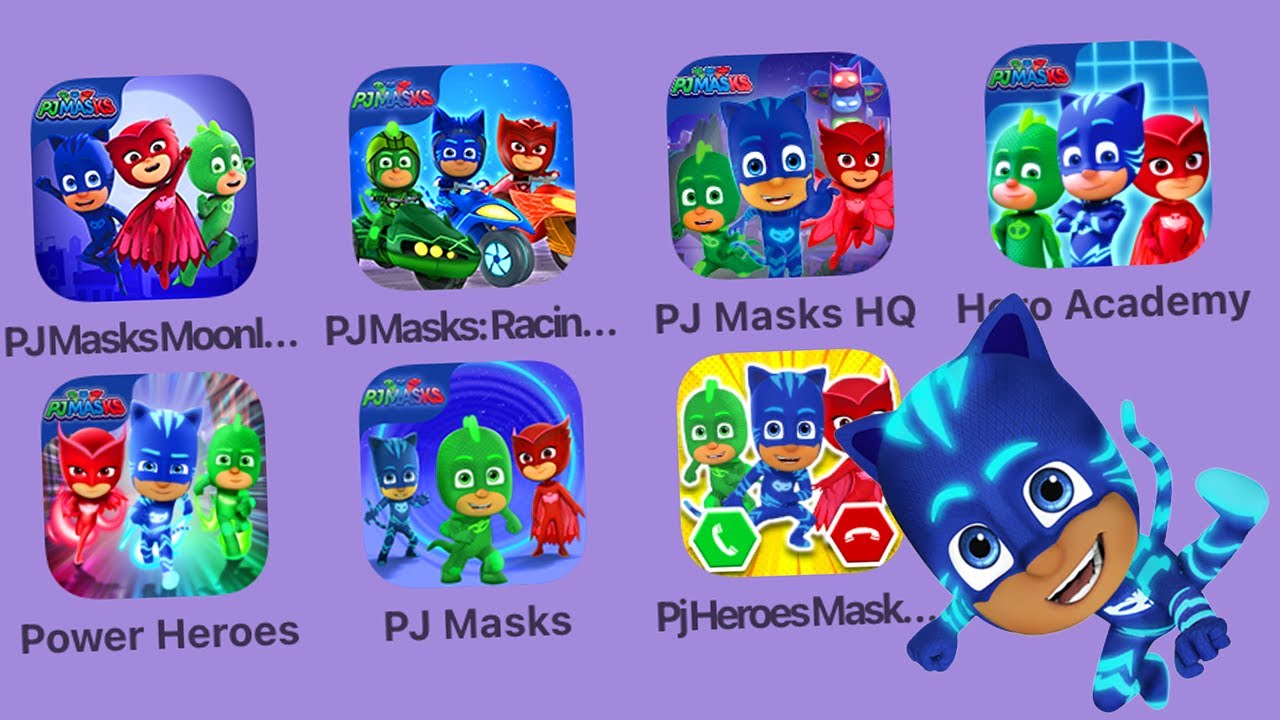 All PJ Masks Games: PJ Masks Moonlight Heroes,PJ Masks Racing Heroes,PJ Masks Hero Academy