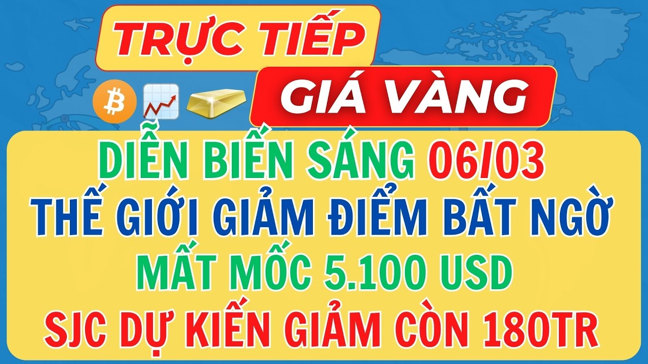 🔴Trực Tiếp Giá Vàng Sáng 06/03/2026 - Giá Vàng 9999 SJC Vàng Thế Giới Mới Nhất #giavang #sjc #9999