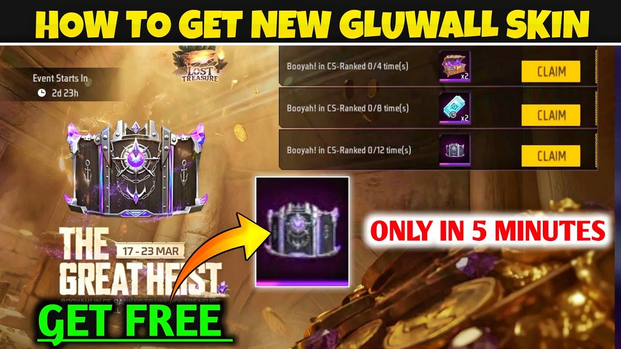 Free Gluwall Skin Kaise Milega | Free Fire New Event Today | The Great Heist Event Gloowall Skin FF