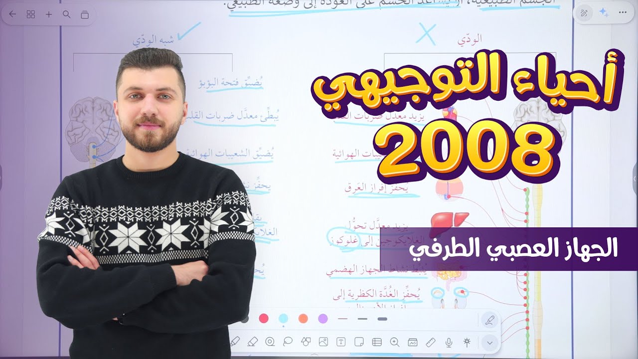 أحياء 2008 | الفصل الثاني | الحصة 2 | الجهاز العصبي الطرفي | د. محمد القاضي