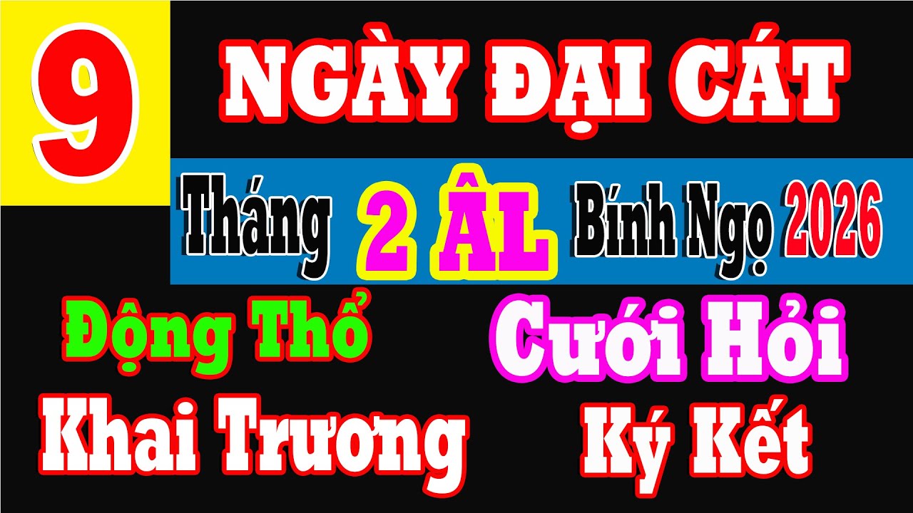 LỊCH NGÀY TỐT Tháng 3-2026 Dương Lịch - Tức Tháng 2 ÂM LỊCH Năm 2026