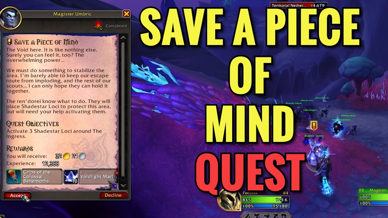 Save A Piece Of Mind Quest (WoW Midnight)