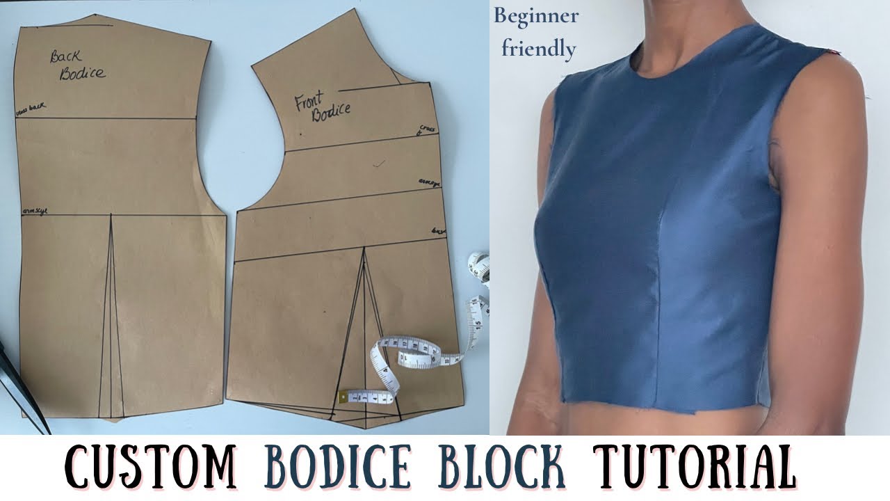 How to Draft a Basic Bodice Pattern for Beginners | Easy & Detailed Bodice Tutorial