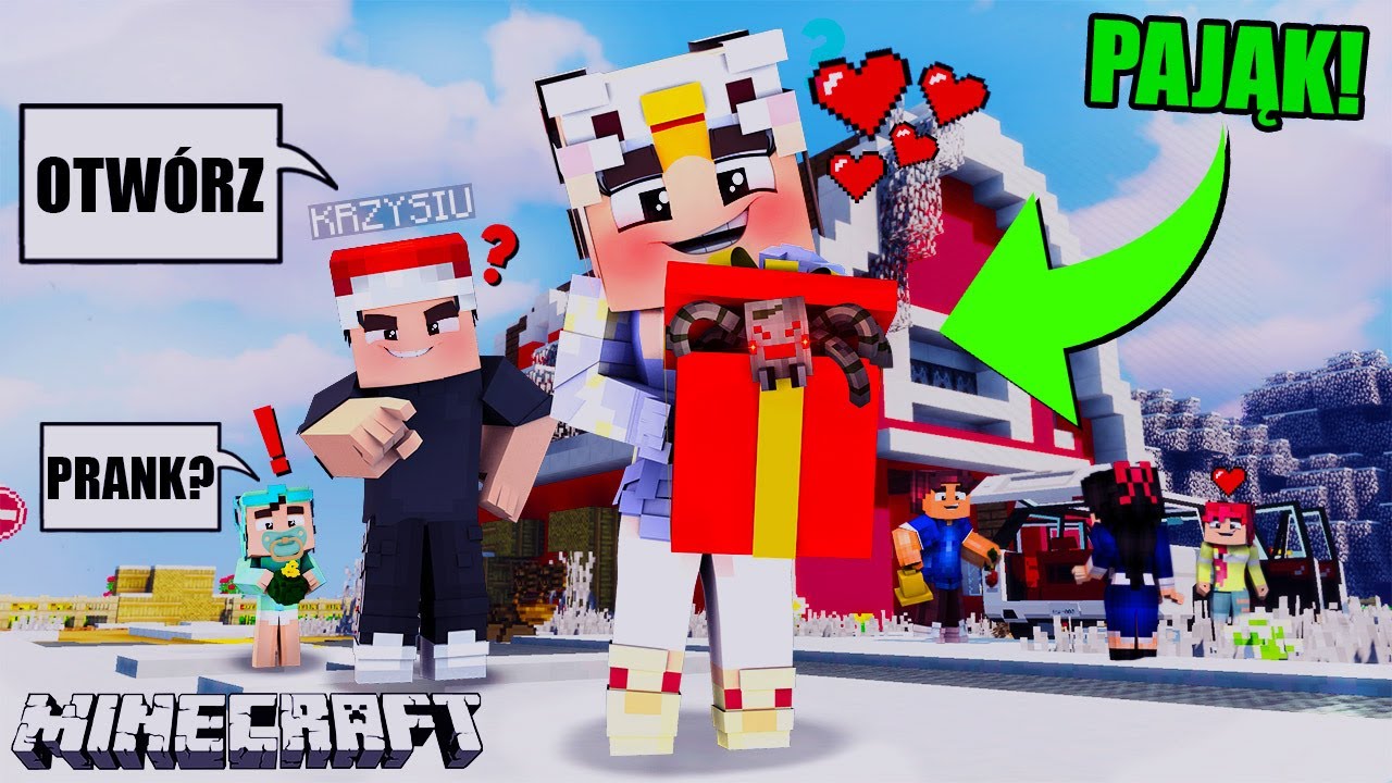 🤣 ZUZIA GO KOCHA, A ON ZROBIŁ JEJ TO...!? *Pająk w prezencie?!* - MINECRAFT RODZINKA