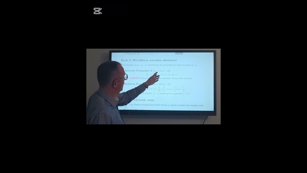 Suma ciągu geometrycznego zbieżnego 