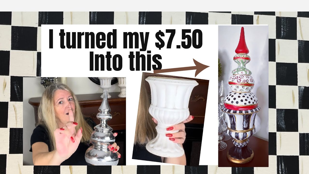 How To DIY A Mackenzie Childs Inspired Topiary / Finial - Inspired Home Decor / Easy DIY