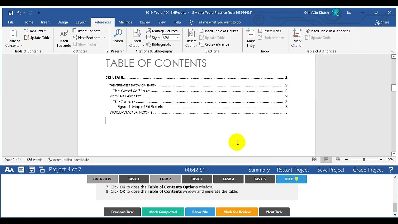 MOS Word 365/2019 (MO -100) - Exam 1 - Project 4 (100%) - GMetrix (Có file thực hành)