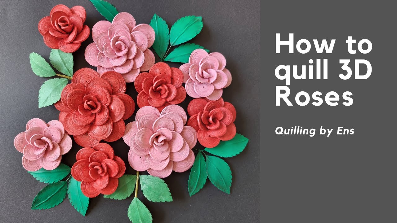 Quilling 3D Roses || #quilling #diy #quillingart #diycrafts #diyhomedecor #quillingcrafts