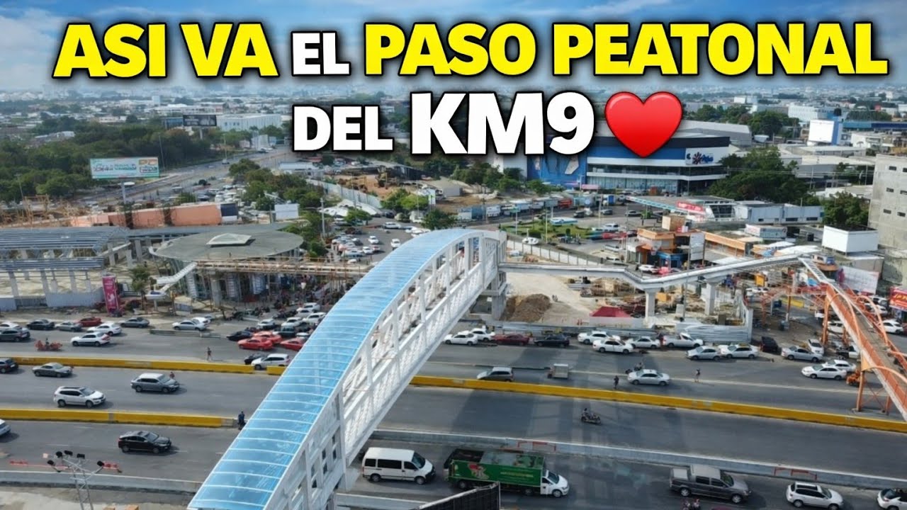 El km9 y un poquito del metro todo áreo, así va quedando el puente peatonal 👍