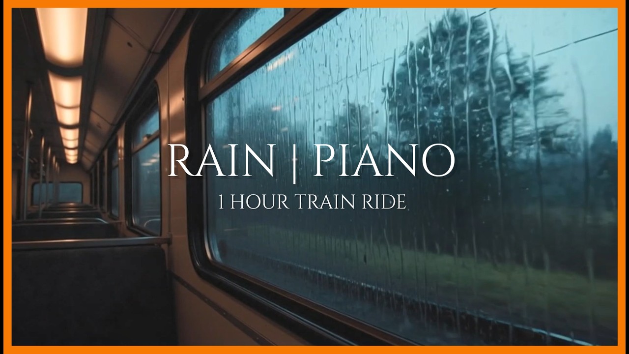 Rainy Train Journey with Relaxing Piano 🚂 Rain on Window for Deep Sleep & Meditation (1 Hour)