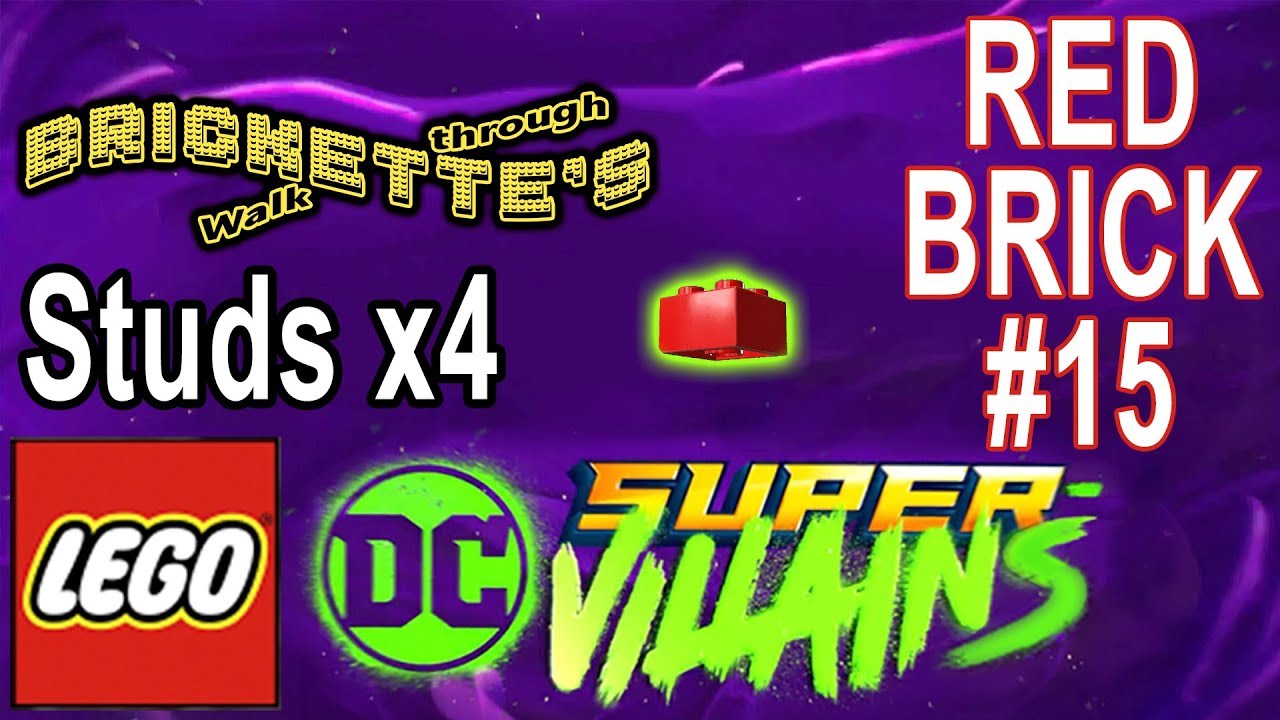 4 красных блока Studs в части 15 (уровень 15): «Лунный Дарксайд» в LEGO DC Super Villains