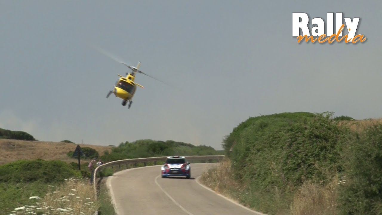 Kubica vs. TV helicopter @ Power stage WRC Rally Italia Sardegna 2014