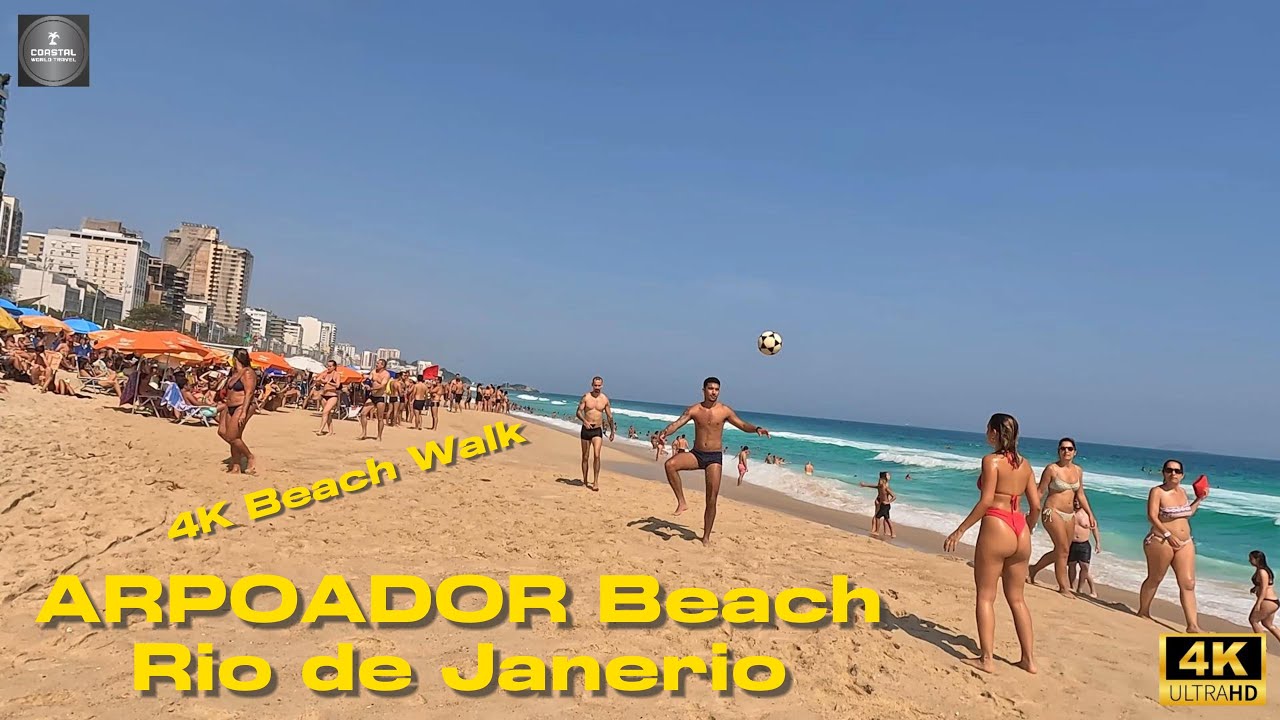 ARPOADOR BEACH, Rio de Janeiro, Brazil 4K Beach Walk - Sun Sea Beautiful Women - Best Beach In World