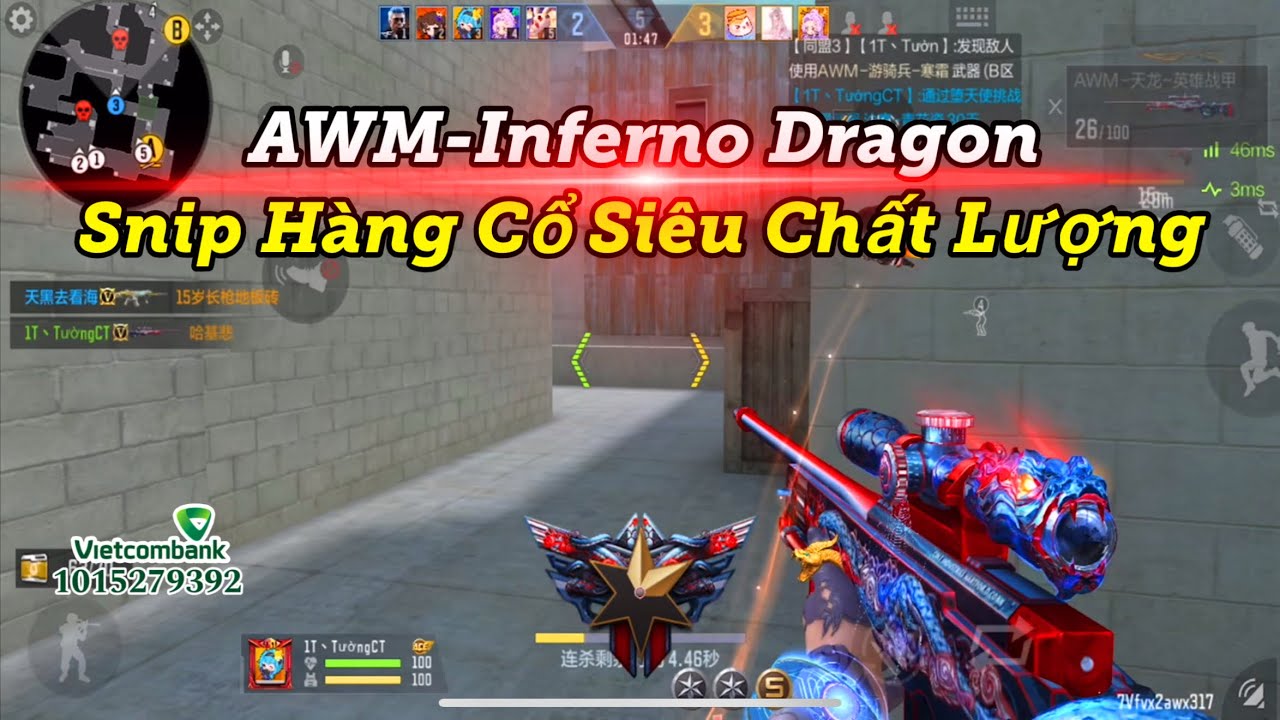 CF Mobile | AWM-Inferno Dragon Skin Free Snip Hàng Cổ Siêu Chất Lượng | Tường CT