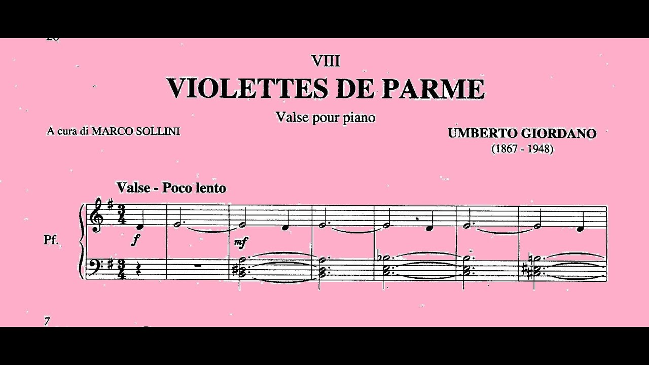 Giordano : Violettes de Parme, valse pour piano - Riccardo Caramella, piano