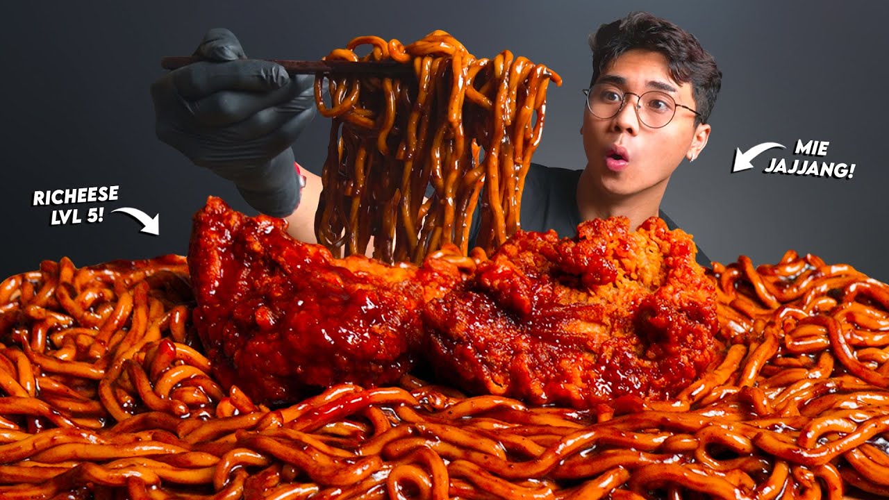 GILAK!! MUKBANG MIE JAJANGMYEON X AYAM PEDAS LVL 5!!🥵