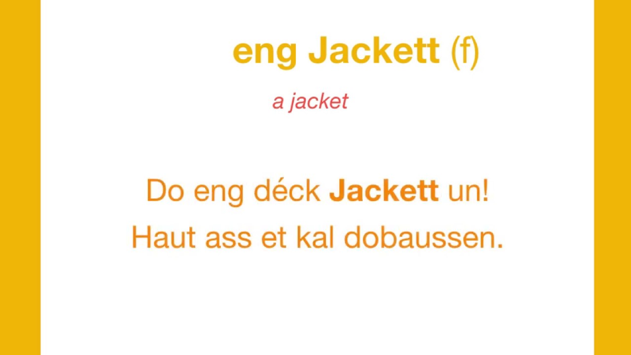 Luxembourgish Vocabulary -  Kleeder (clothes)