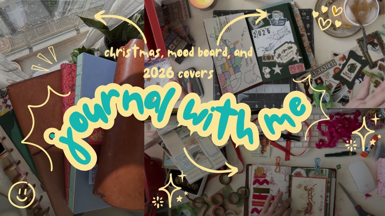 Journal With Me || Christmas Junk Journal, 2026 Moodboard & Goals, Decorating My 2026 Covers