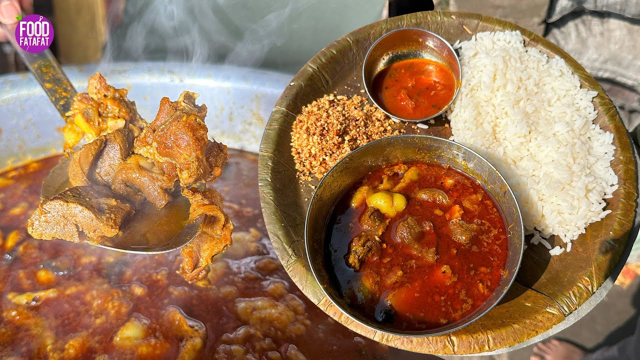 Sura Bhai Ka Desi Khasi Wala Unlimited Mutton Rice Making Rs. 180/- l Odisha Street Food