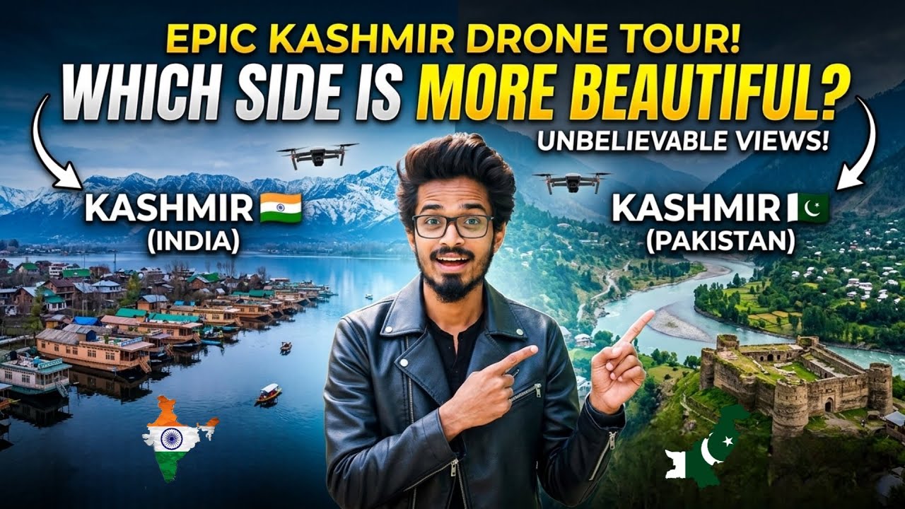 Kashmir🇮🇳 and Kashmir🇵🇰 Aerial View: Paradise of India and Pakistan