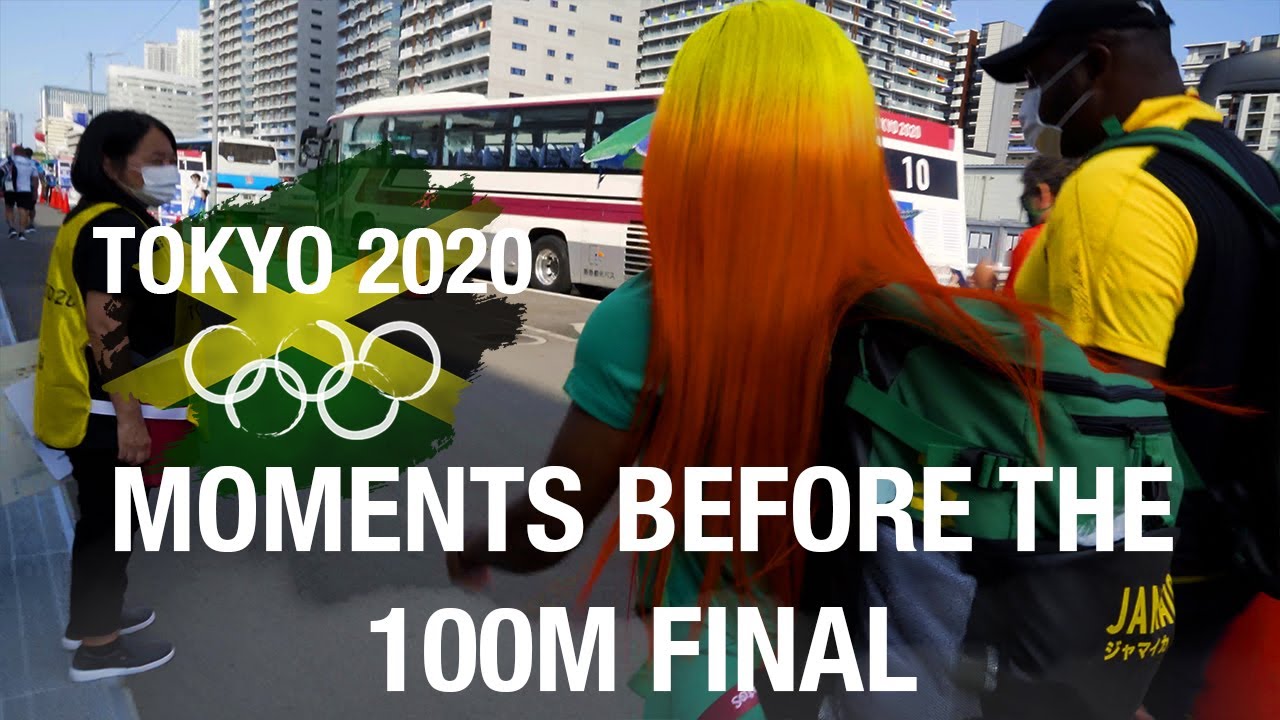 BEHIND THE SCENES MOMENTS BEFORE THE WOMENS 100M FINAL 🇯🇲🥇 🥈🥉 [TOKYO2020]