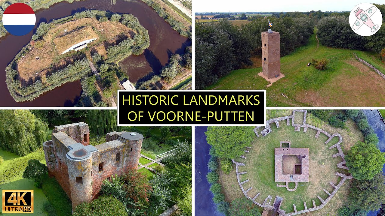 Historic landmarks of Voorne-Putten │ NETHERLANDS. 4K aerial views of 4 landmarks in Voorne-Putten.