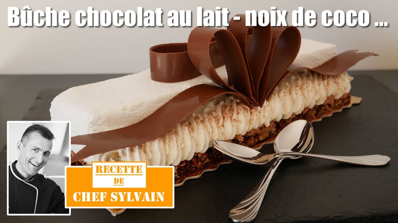 Bûche chocolat au lait et noix coco - Recette de Noël par Chef Sylvain