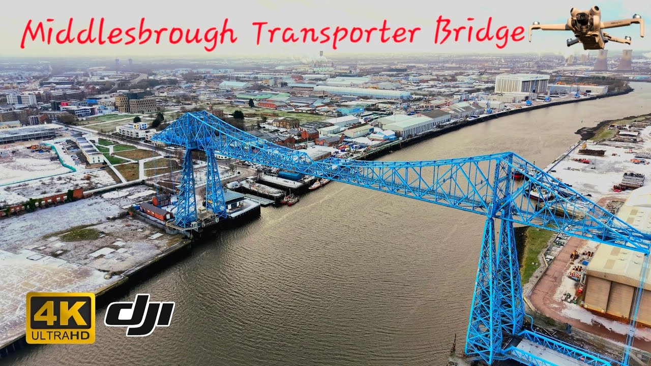 Middlesbrough Transporter Bridge by drone
