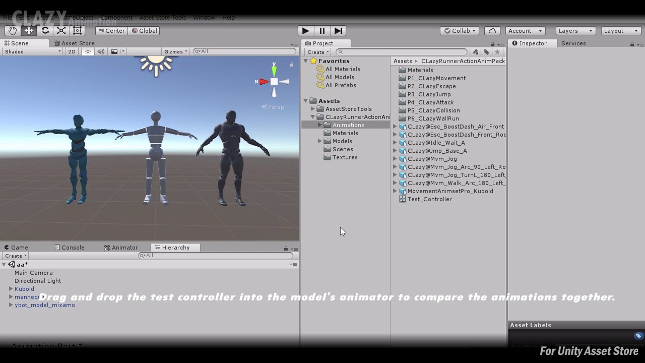 Sharing Animation with Unity Humanoid_Clazy and Kubold