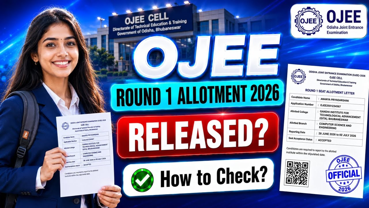 ojee round 1 allotment 2026 | ojee first seat allotment 2026