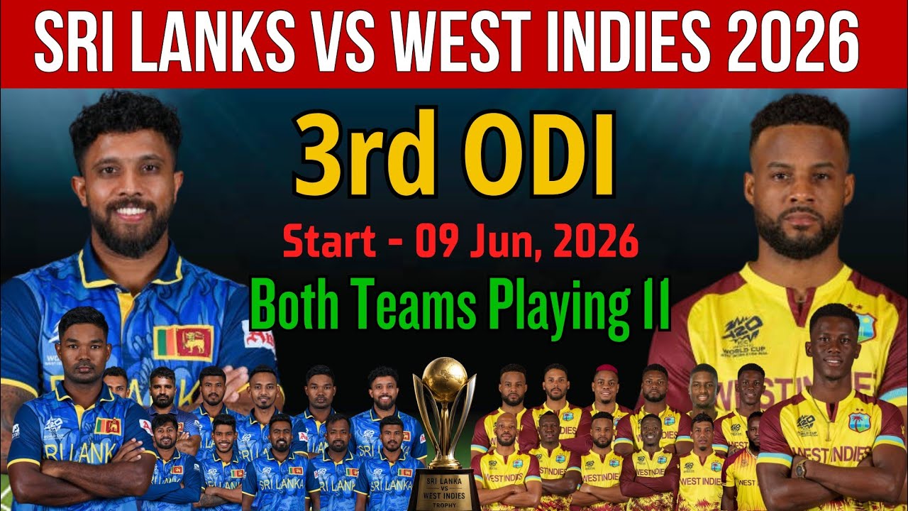 Sri Lanka Tour of West Indies 3rd ODI 2026 | Match Details & Both Teams Playing XI