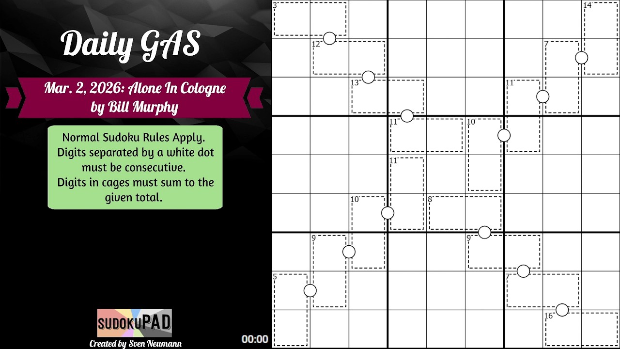 Daily Sudoku - 2 March 2026