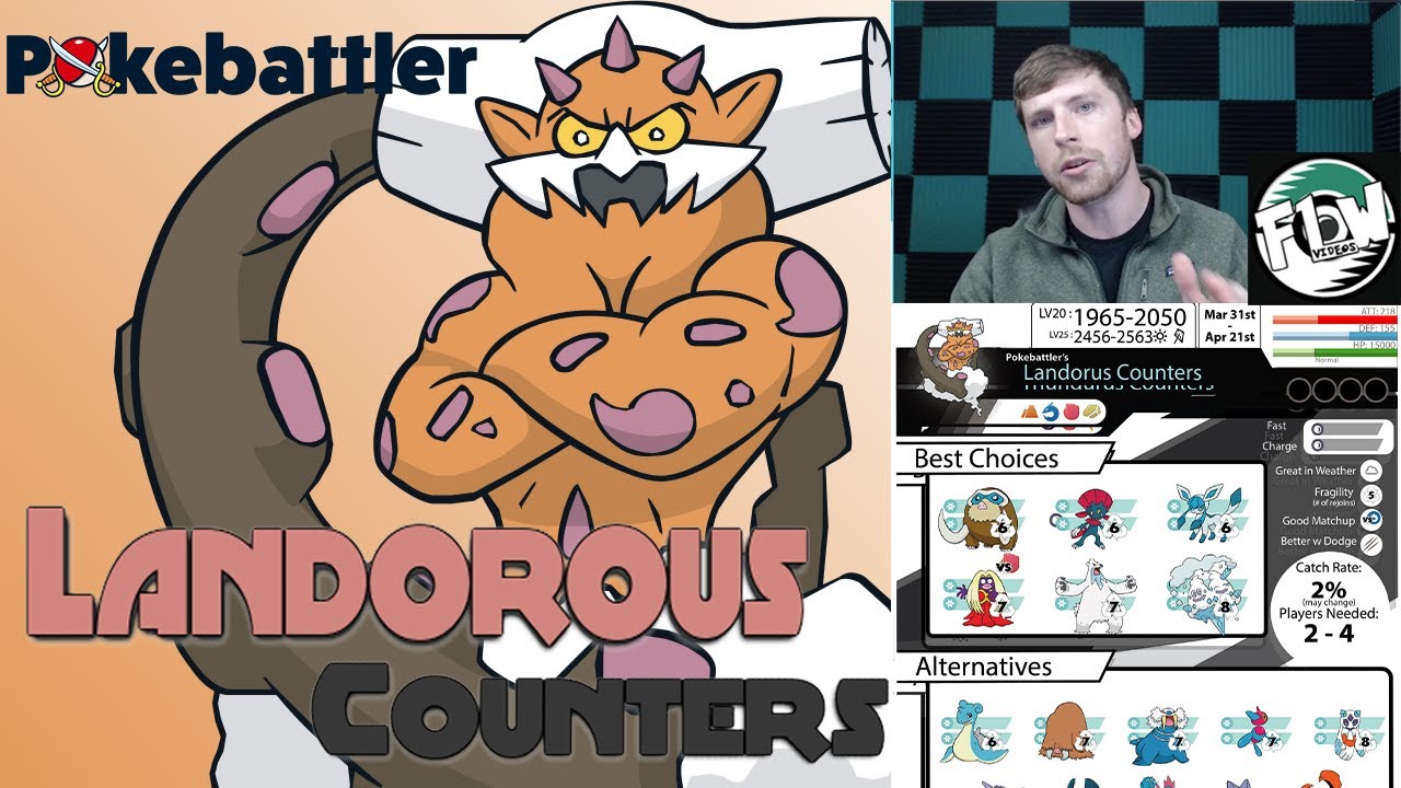 Pokebattler's Landorus Counters and Raid Guide ft. FLWVideos. Top 10 counters and