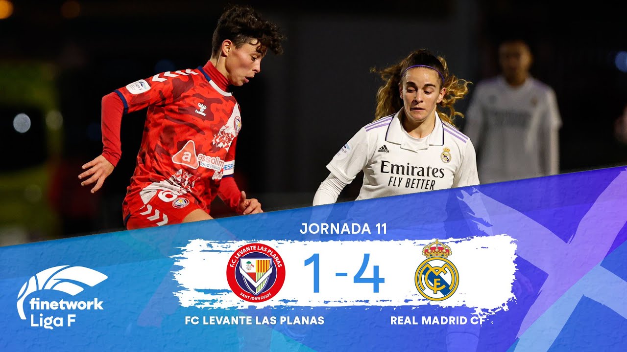 RESUMEN Y GOLES FC LEVANTE LAS PLANAS vs REAL MADRID CF FEMENINO | Jornada 11 | LIGA F