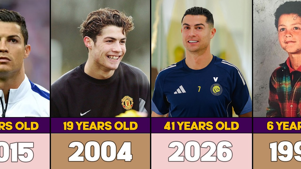 Transformation of Cristiano Ronaldo - From 1 to 41 Years Old