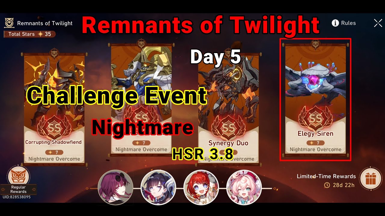 Remnants of Twilight Day 5 : Nightmare | Challenge Event HSR 3.8