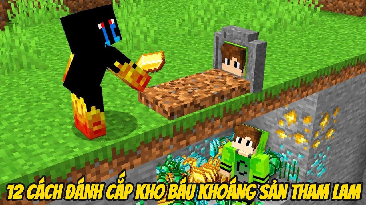 12 CÁCH ĐÁNH CẮP KHO BÁU KHOÁNG SẢN THAM LAM BÍ MẬT CỦA BẠN THÂN TRONG MINECRAFT BẤT ỔN 🤣