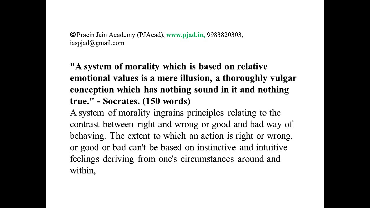 A system of morality which is based on relative emotional values is a mere illusion