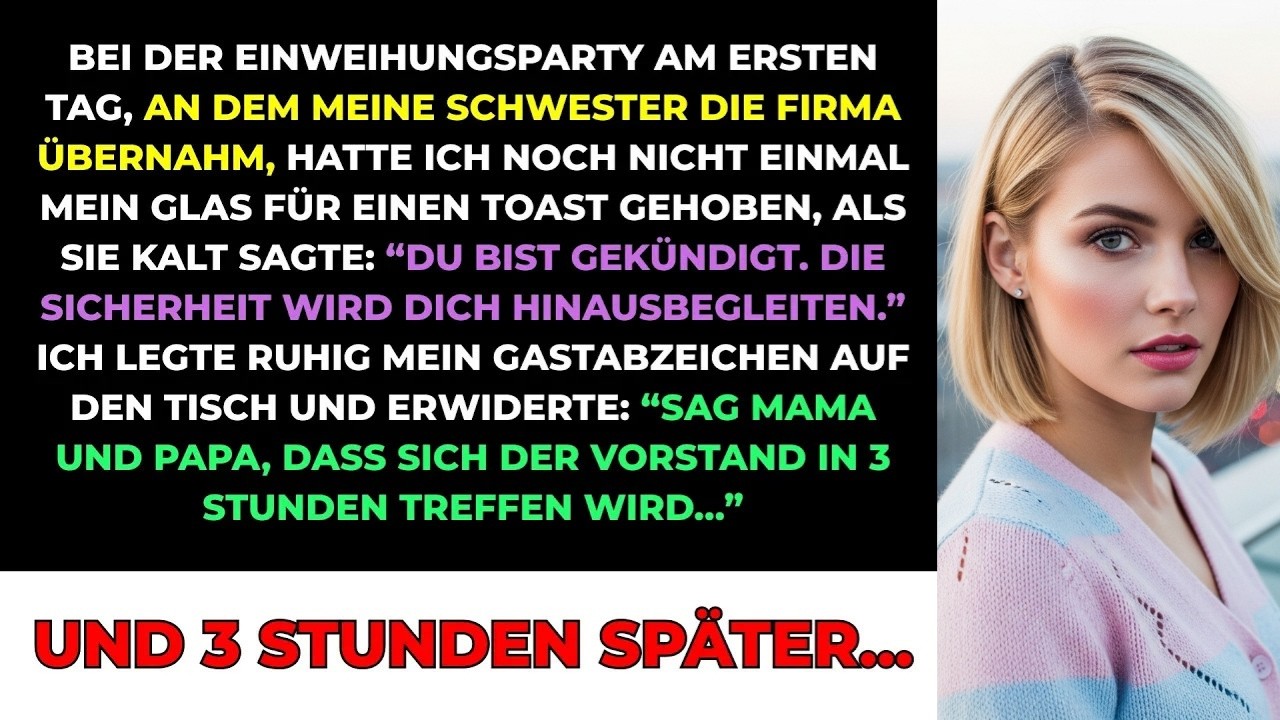 Auf Ihrer Einweihungsparty Am Ersten Tag Sagte Sie： ＂Du Bist Entlassen ＂ Drei Stunden Später…