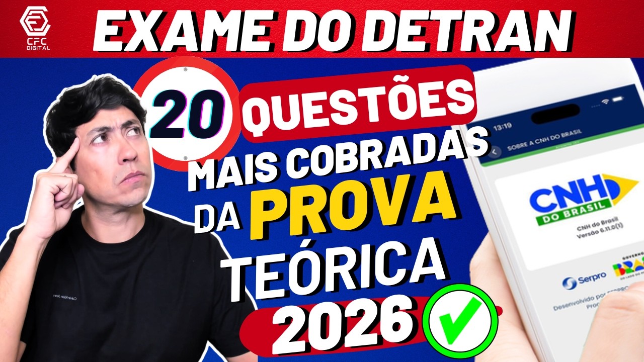 PROVA CNH DO BRASIL 2026: Quest&otilde;es de Legisla&ccedil;&atilde;o que MAIS CAEM (Atualizado) CNH DO BRASIL 2026