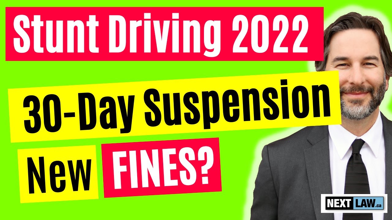 New fines for the 30-day suspension for stunt driving in Ontario 2022