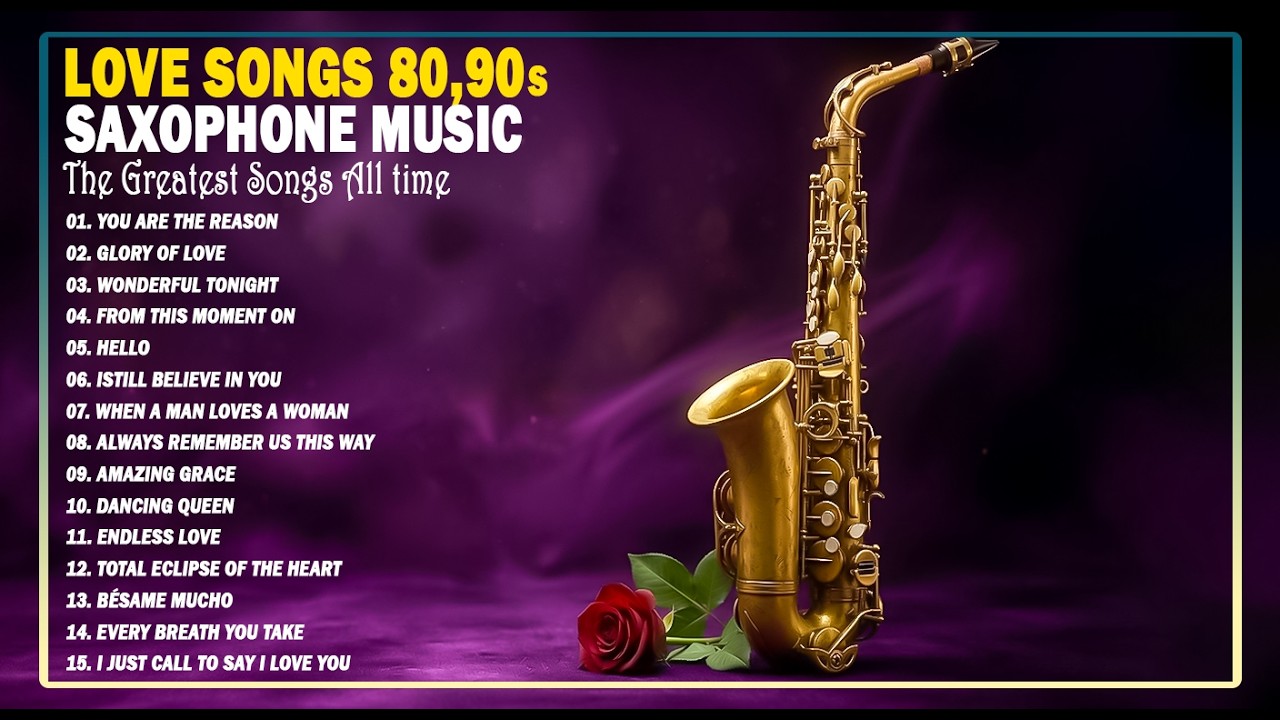 RELAXING SAXOPHONE MUSIC ALBUM COVER  - TOP THE GREATEST POPULAR SONGS ALL TIME