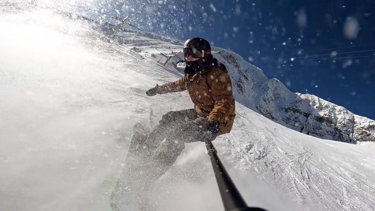 Fun Powday Day Snowboarding Big Sky Resort Montana